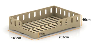 Dimensions du lit en bois pour enfants TILA 1