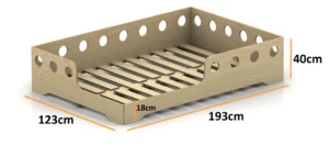 Dimensions du lit en bois pour enfants TILA 5