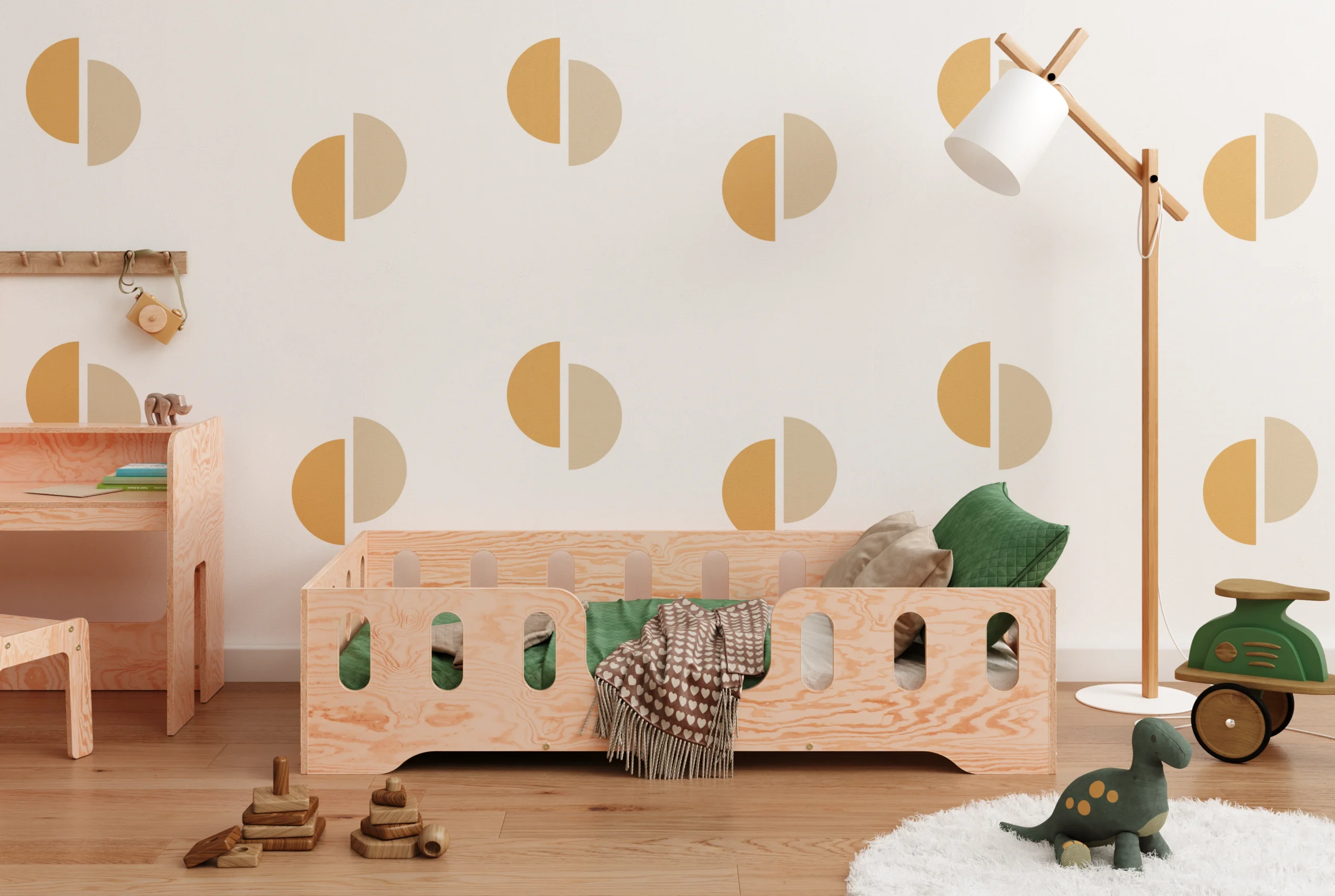 Lit simple en bois pour enfant avec barrière de sécurité et sommier TILA 2 Montessori