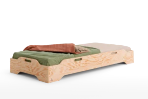 Letto in compensato di pino, colore legno naturale, senza sponde