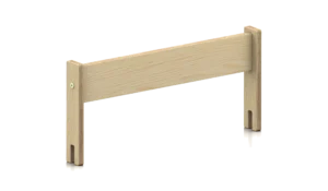 Barriera di protezione in legno per lettino realizzata in compensato di pino color legno naturale