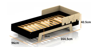 Dimensions du lit en bois pour enfants PUZZLE BR1