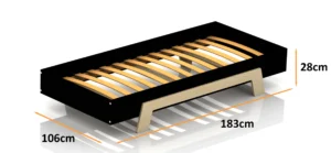 Dimensions du lit en bois pour enfants PUZZLE