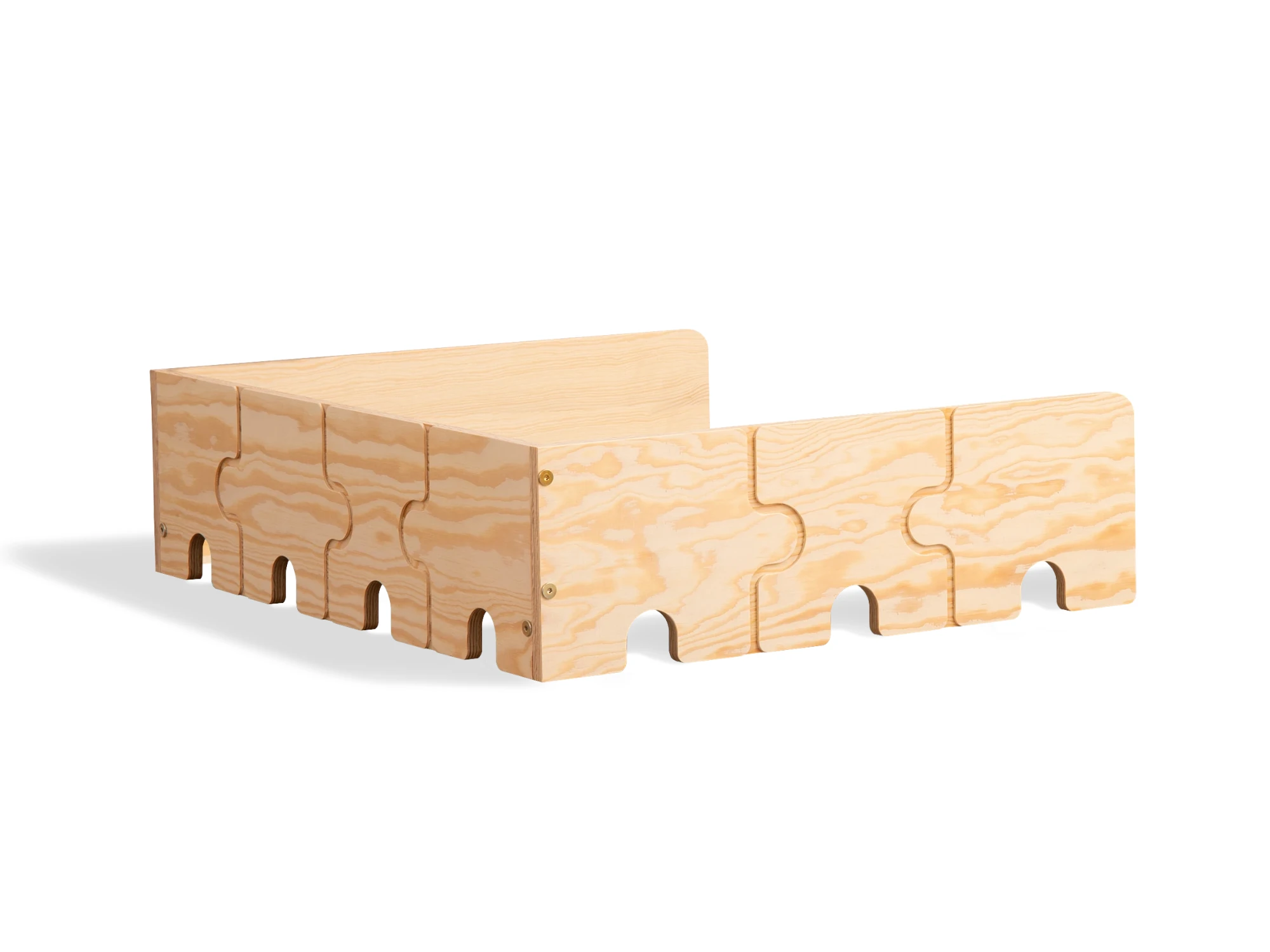 Barriera per letto in compensato di pino a forma di puzzle