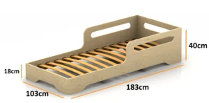 Dimensions du lit en bois pour enfants TILA 3