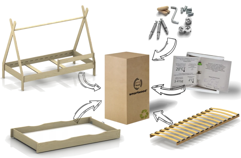 Kit di montaggio per letto in legno