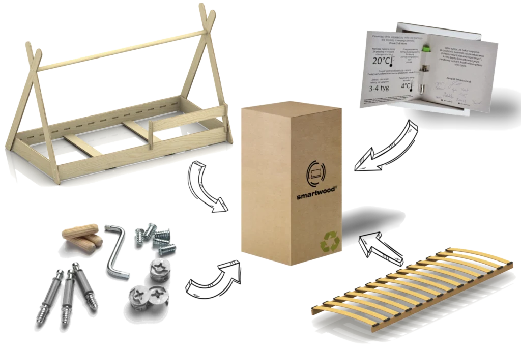 Kit di montaggio per letto in legno