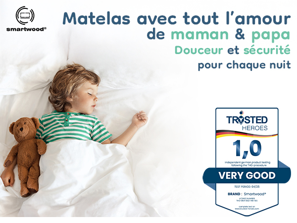 Matelas en mousse Smart Comfort pour enfants 12 cm Dureté moy