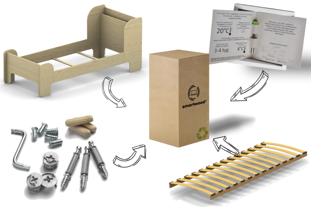 Kit di montaggio per letto in legno