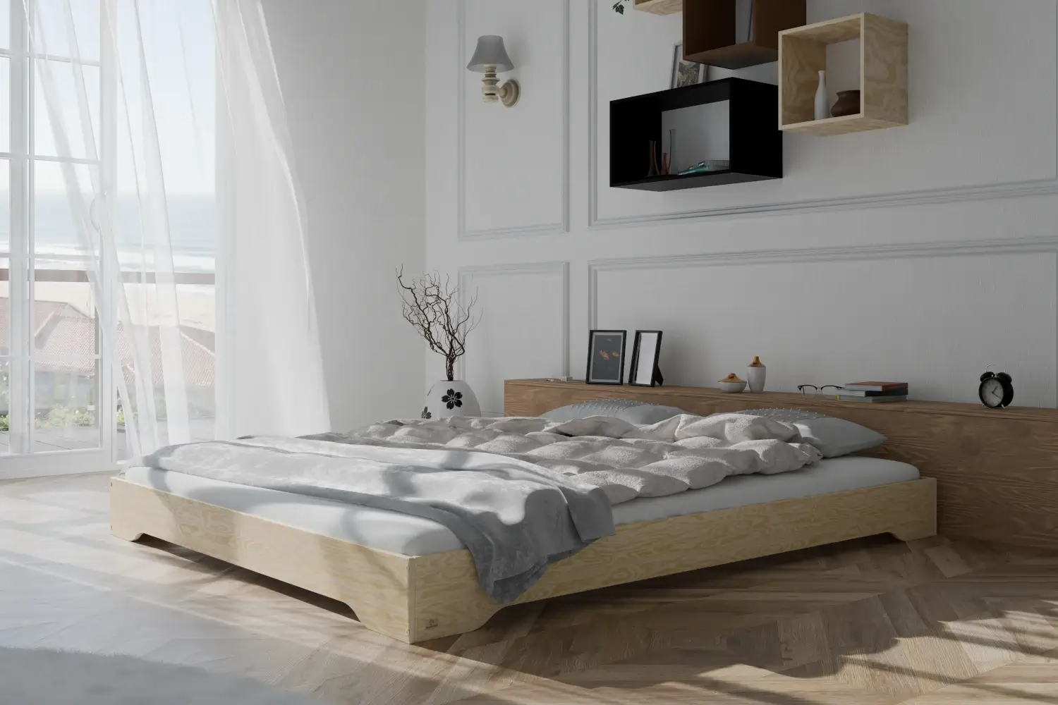 Lit simple bas en bois pour enfants avec sommier TILA 7 Montessori