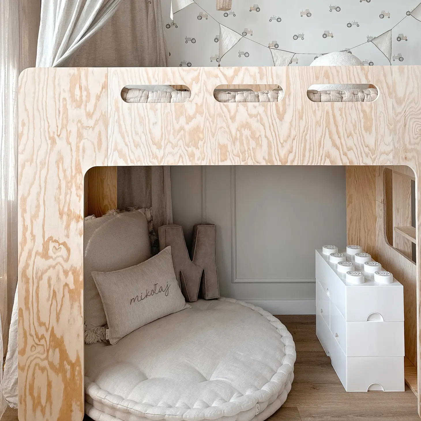 Lit superpose simple en bois avec mezzanine pour enfant MIMI A Montessori