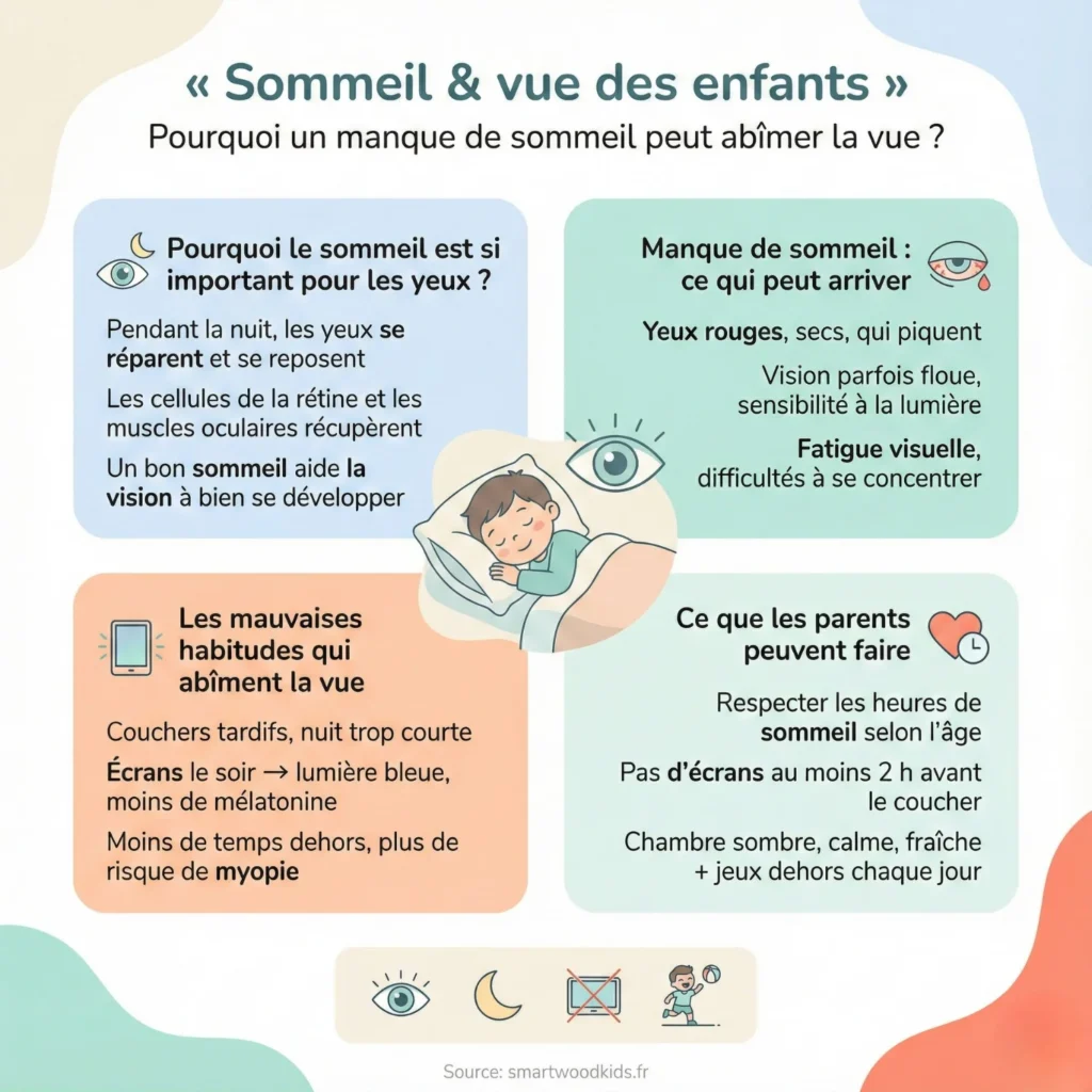 Infographie Sommeil et vue des enfants pourquoi un manque de sommeil affecte la vue